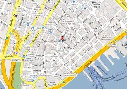 48 Wall St. Map by Google